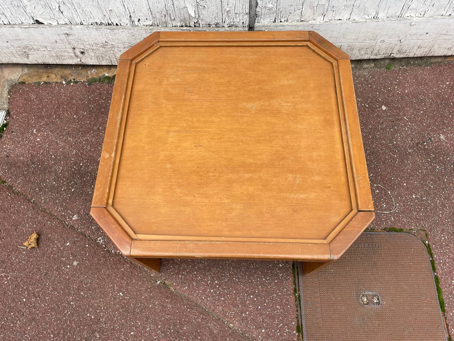 Vintage octagonal wooden coffee table