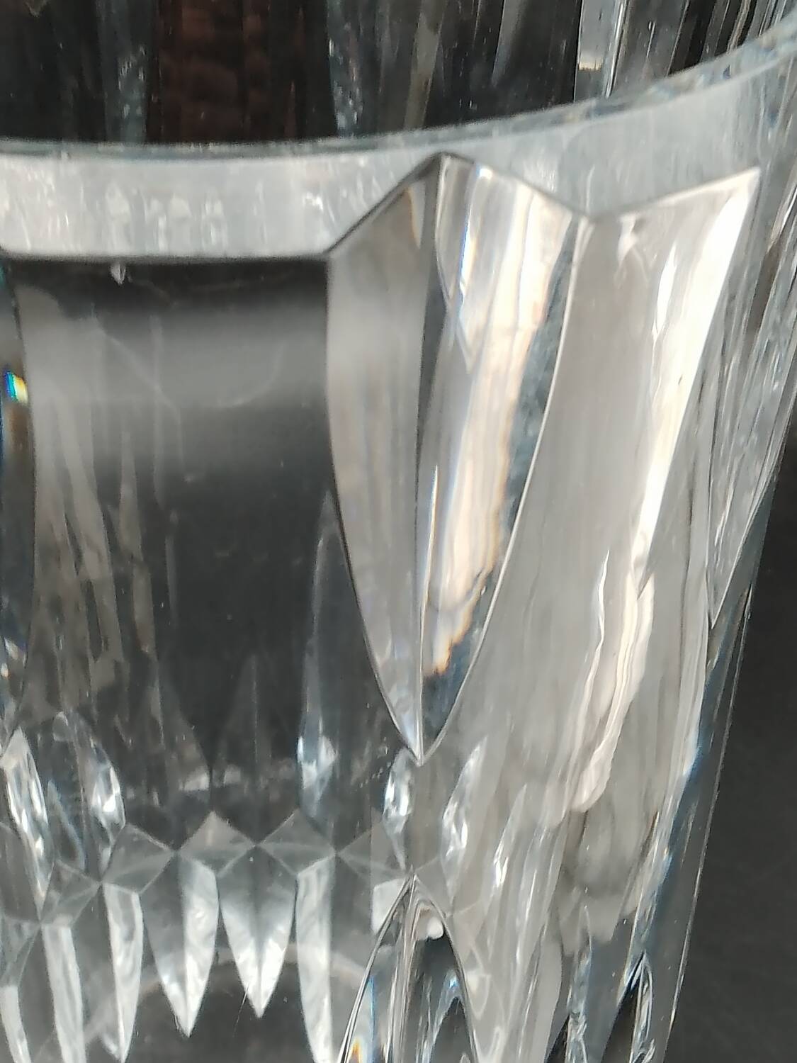 Cut crystal vase signed Baccarat, 1970s 4.3kg