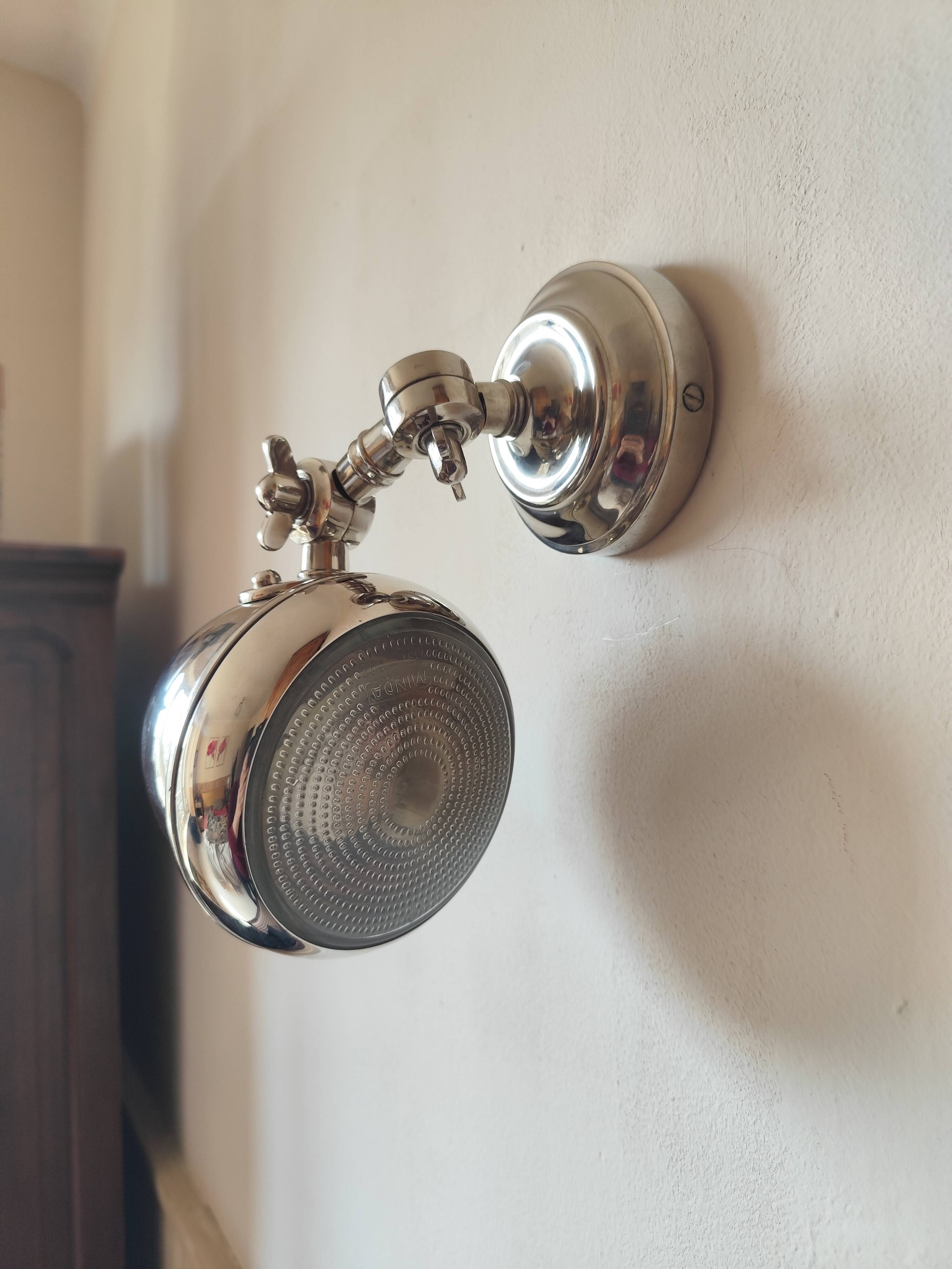 Adjustable brushed metal spotlight - articulated headlight lamp