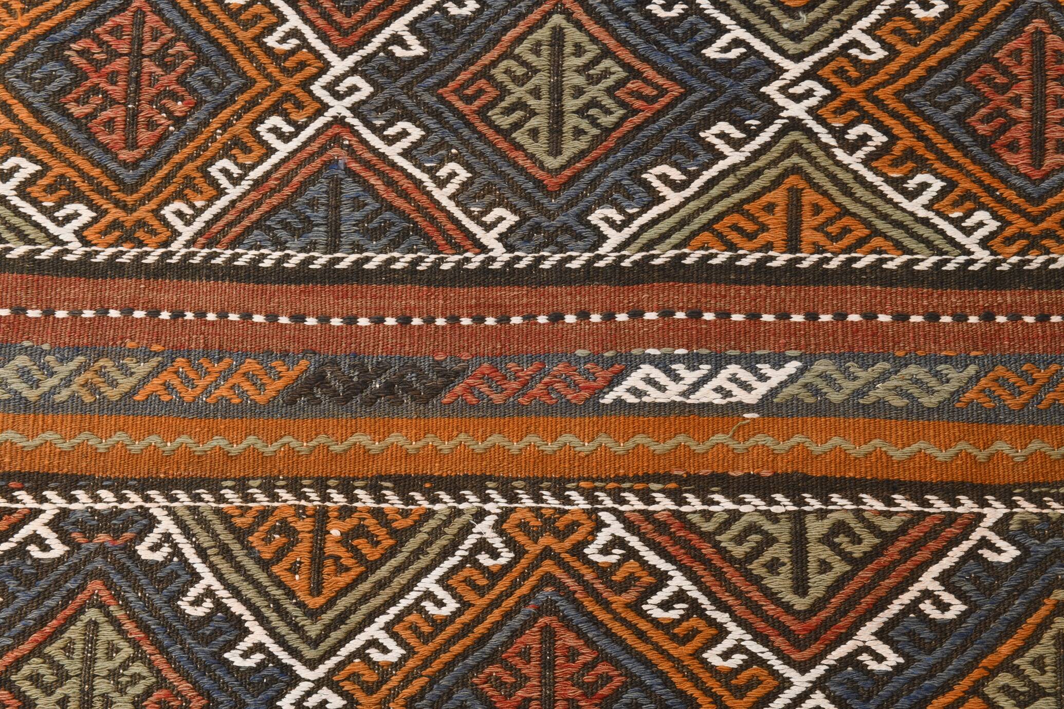 Tapis Kilim vintage en laine fait main, couleur neutre, 81 x 279 cm