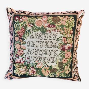 Abecedaire tapestry cushion