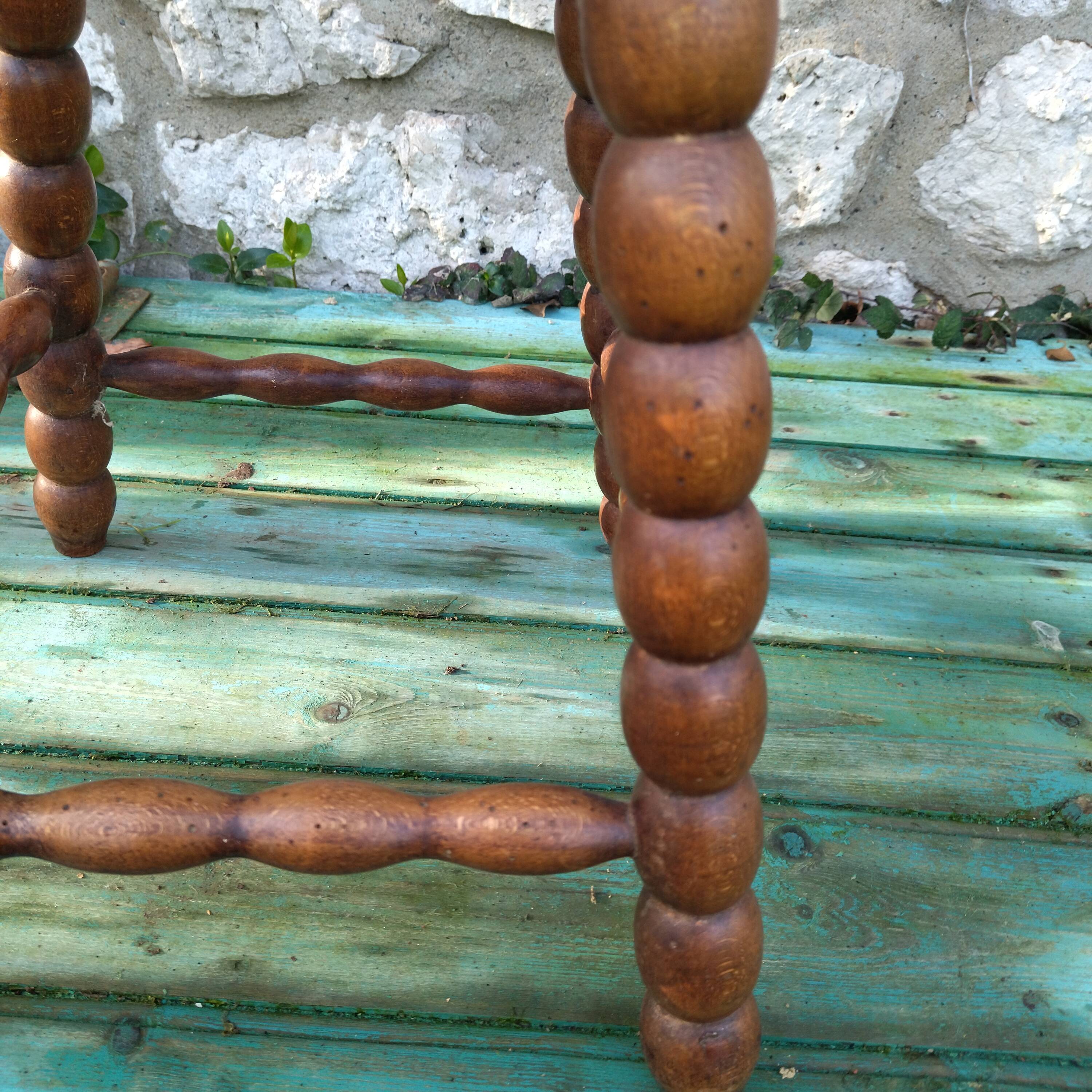 Stool wood carved folk art