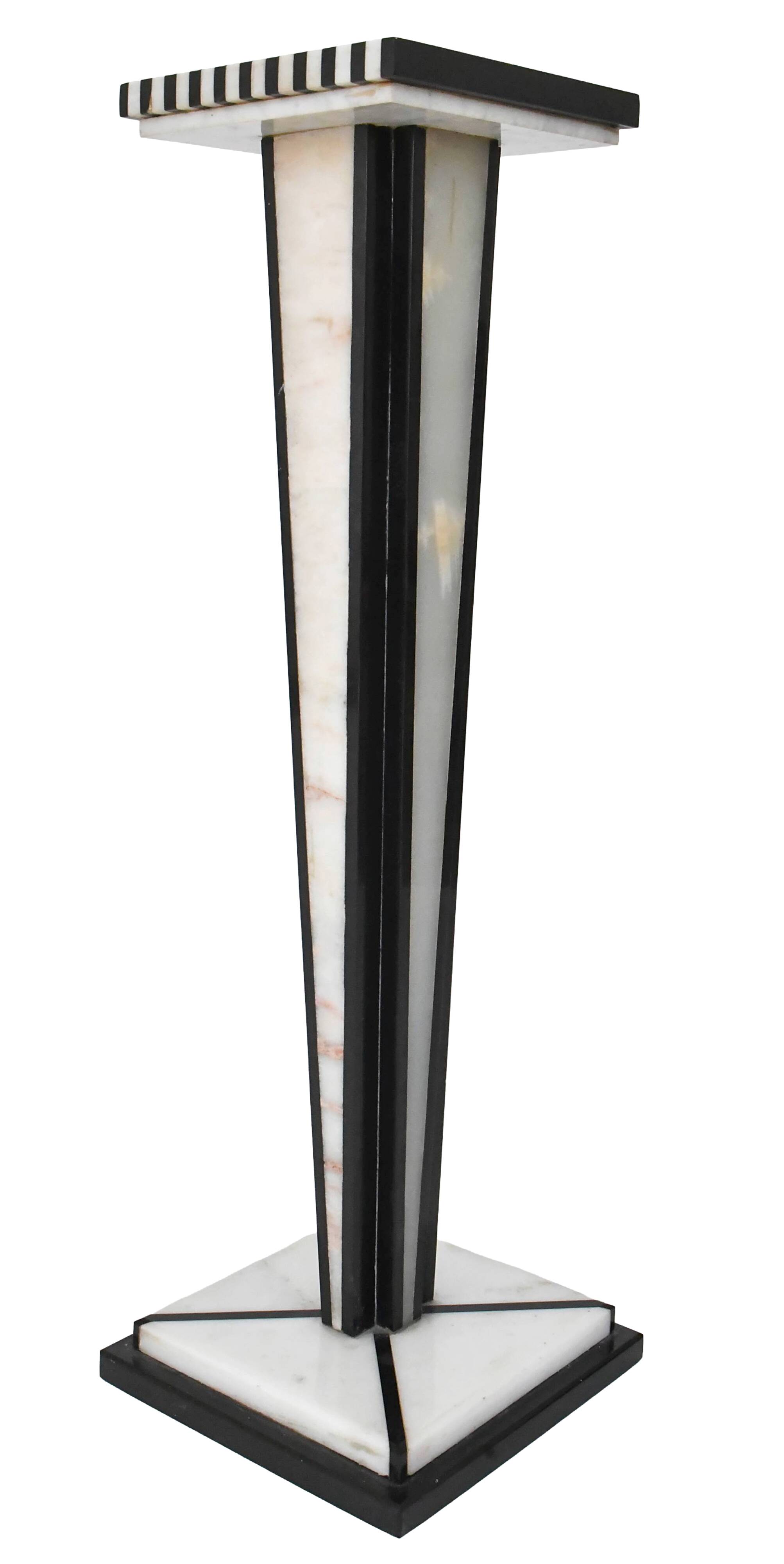 Black and white marble column