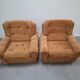 Pair of Czech TON Armchairs, 1985, Mid-Century Upholstered Lounge Chairs