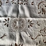 Embroidered linen tablecloth