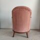 Armchair art deco pink velvet trim