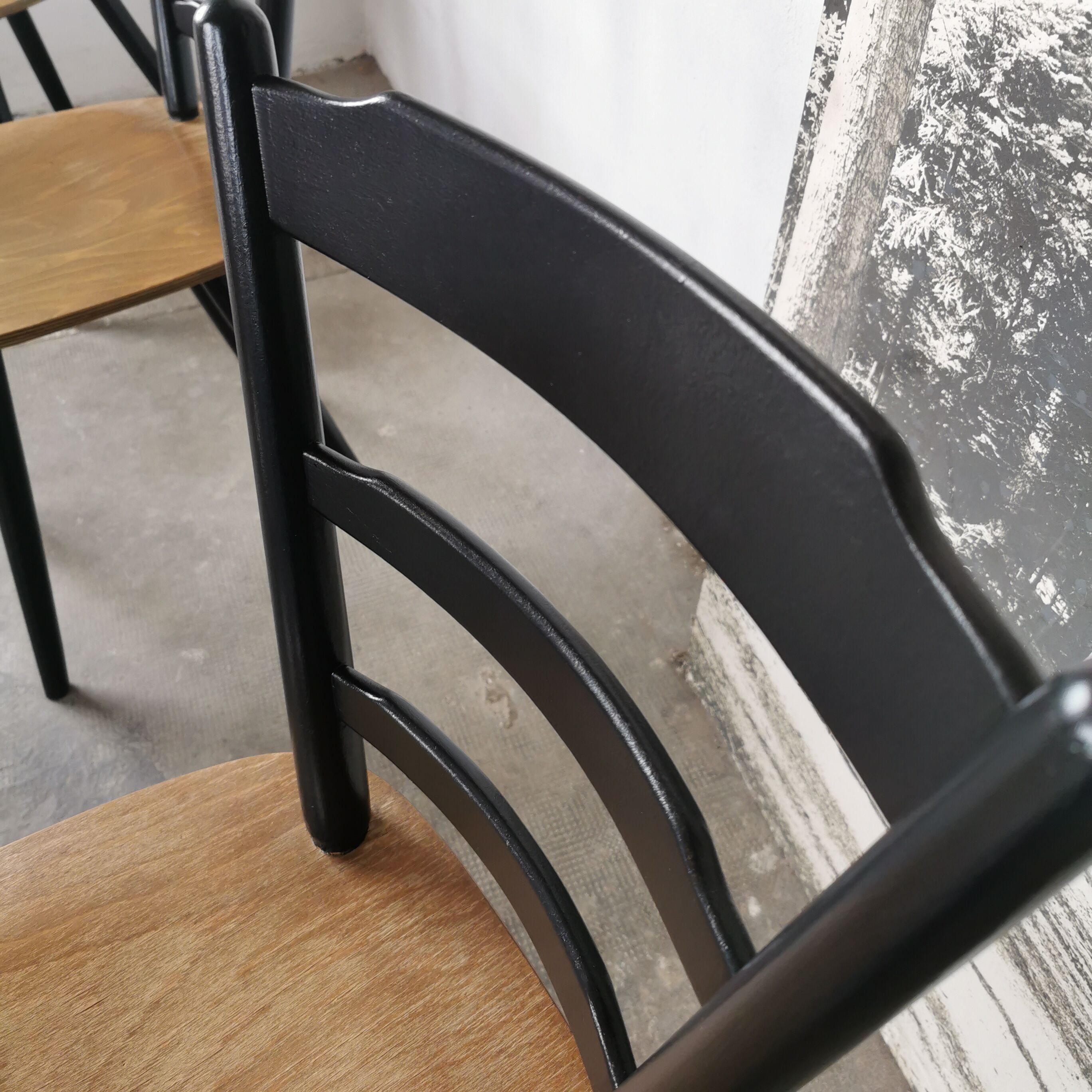 Set of 6 Scandinavian style bar chairs 1960/70