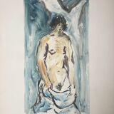 Romain SUZZONI (1950). Nu. Unique monotype signed.