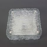 1 of 4 Square glass ice Murano ceiling light, Kaiser, Germany, 1970s