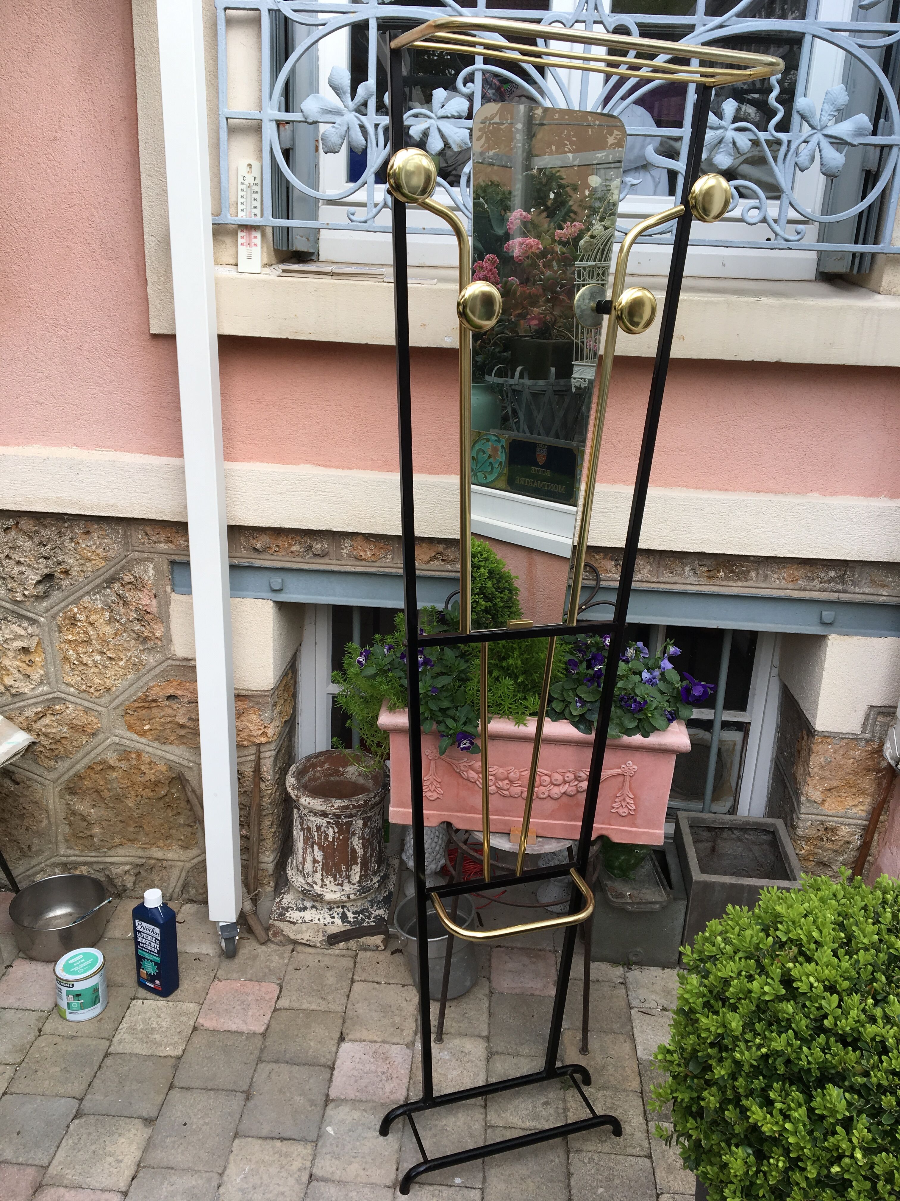 Vestiaire d’entrée miroir vintage 50