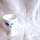 Mazagran en porcelaine de Limoges aux fleurs B.S Digne