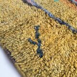 Moroccan Berber carpet Boujaad ochre with colorful patterns 253x142cm