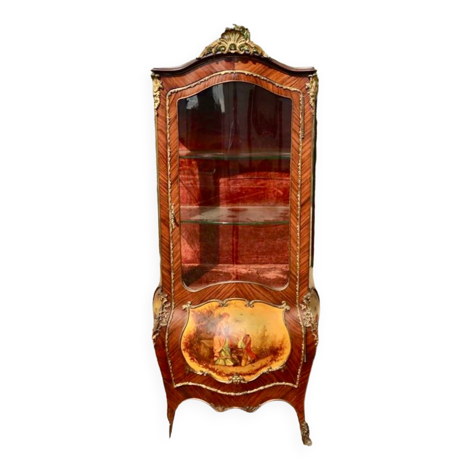 Display Case in Marquetry & Martin Varnish Napoleon III Louis XV Style
