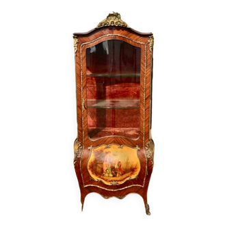 Display Case in Marquetry & Martin Varnish Napoleon III Louis XV Style