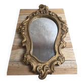 Antique gilded stucco mirror – Louis XV rococo style – 42 cm