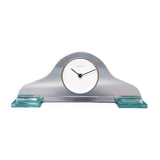 1970s table clock by omodomo in crystal. made in italy