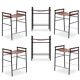 Set of 6 contemporary brown saddle bar stools.