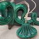 Chandelier 3 arms ceramic green art deco