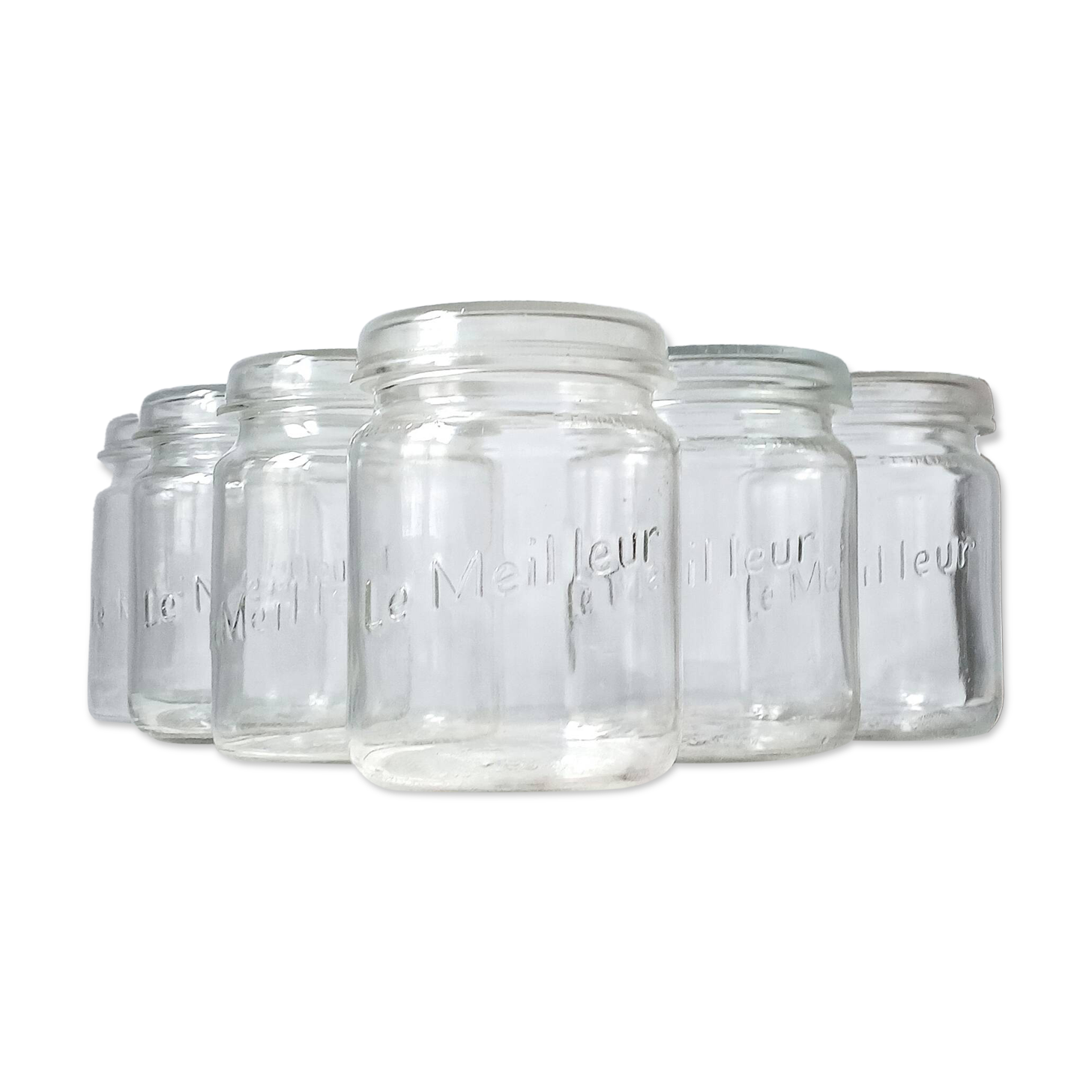 Set of 6 old jars "the best"