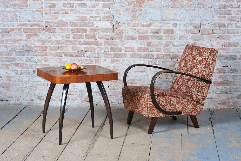 Art Deco Lounge Chair in Beech by J. Halabala for Up Zavody, 1930s
