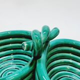 Double coupelle en céramique turquoise vallauris a m vintage