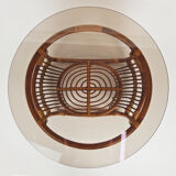 Rattan and glass coffee table