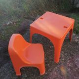 Children's orange table and chair set Progarden Italy