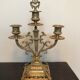 Pair of candelabras or 3-branched chandeliers in gilded bronze late 19th