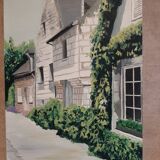 Oil on canvas landscape of Candes Saint Martin Touraine