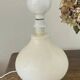 Vintage White Crackled Glazed Ceramic Lamp | Stoneware Base Varnished Light Bohemian Chic Artisan Table Bedside Lamp