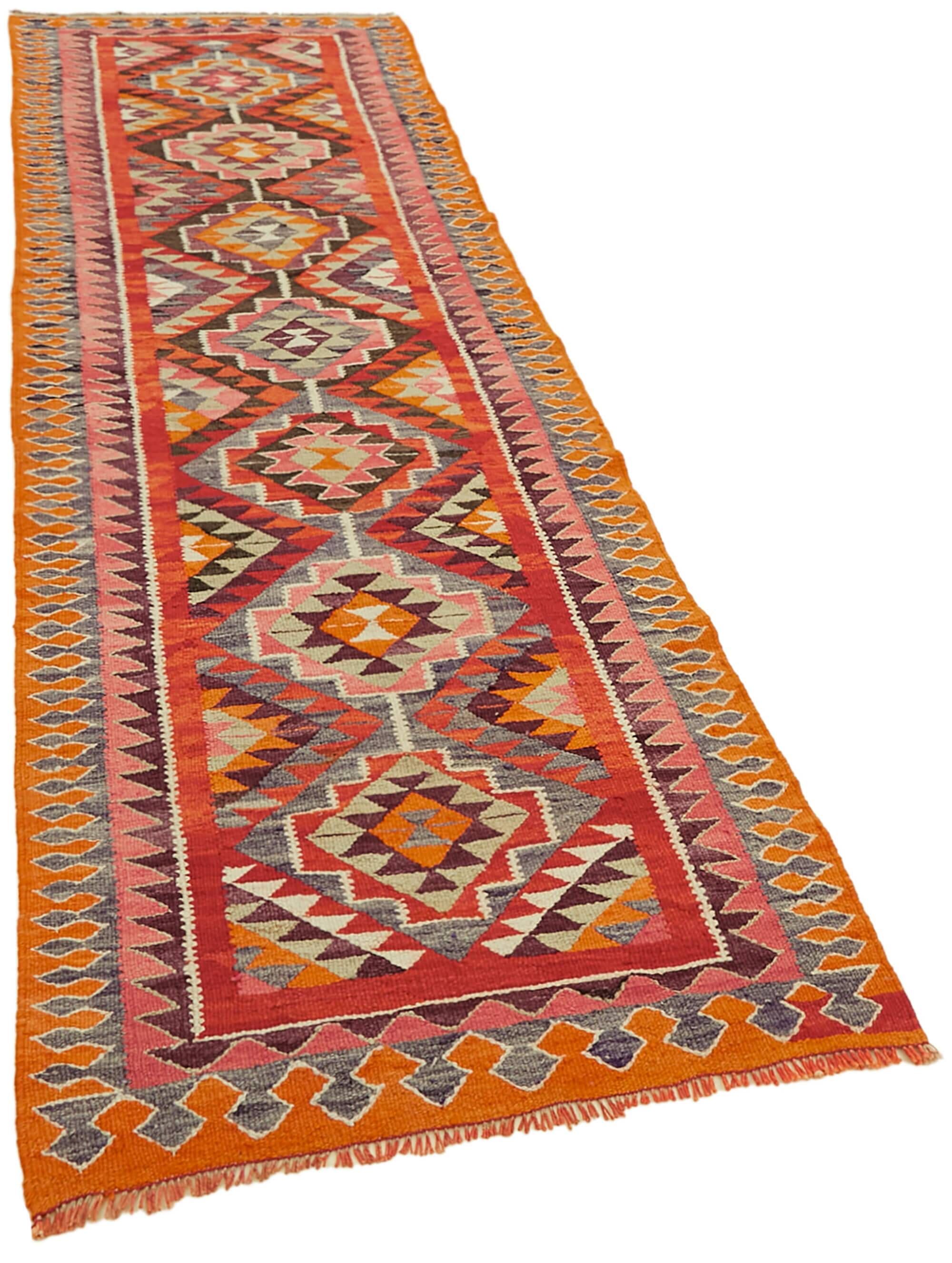 Turkish Handwoven Vintage Herki Kilim 105 cm x 336 cm
