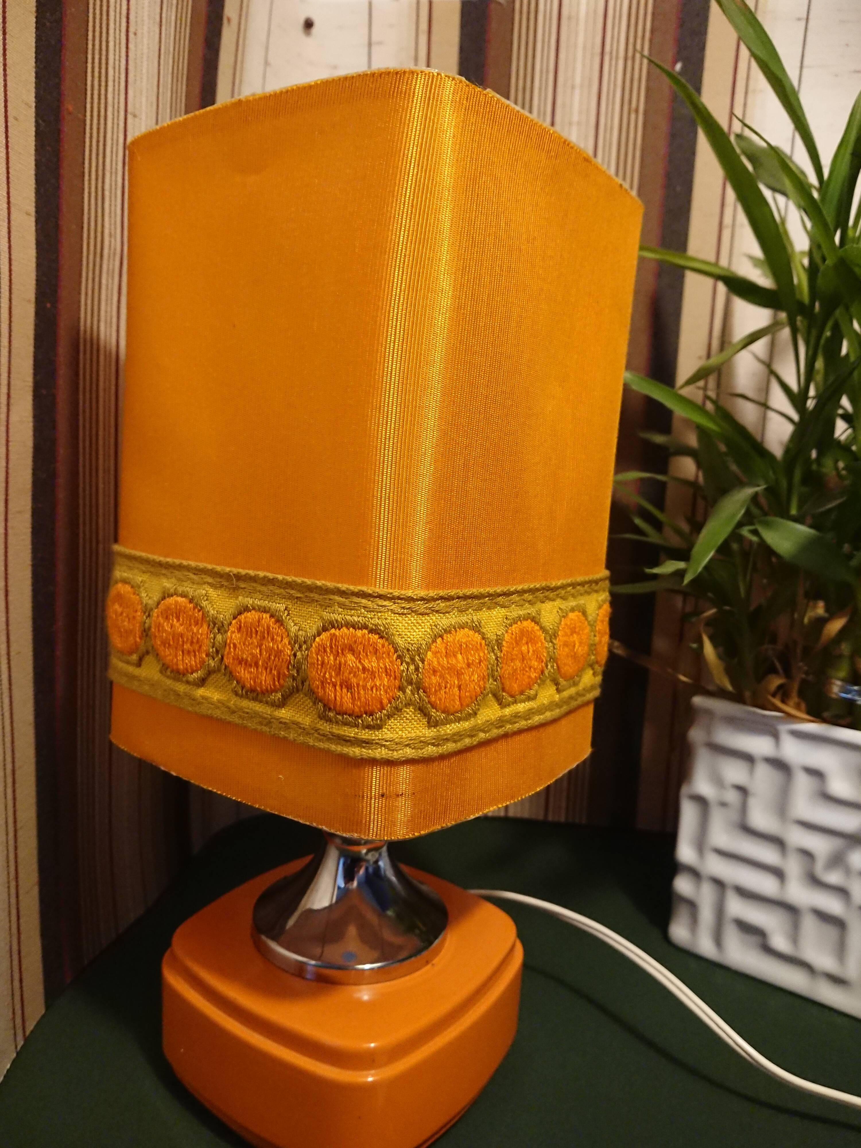 Orange bedside lamp year 70