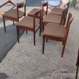 Series of 6 teak chairs around 1960