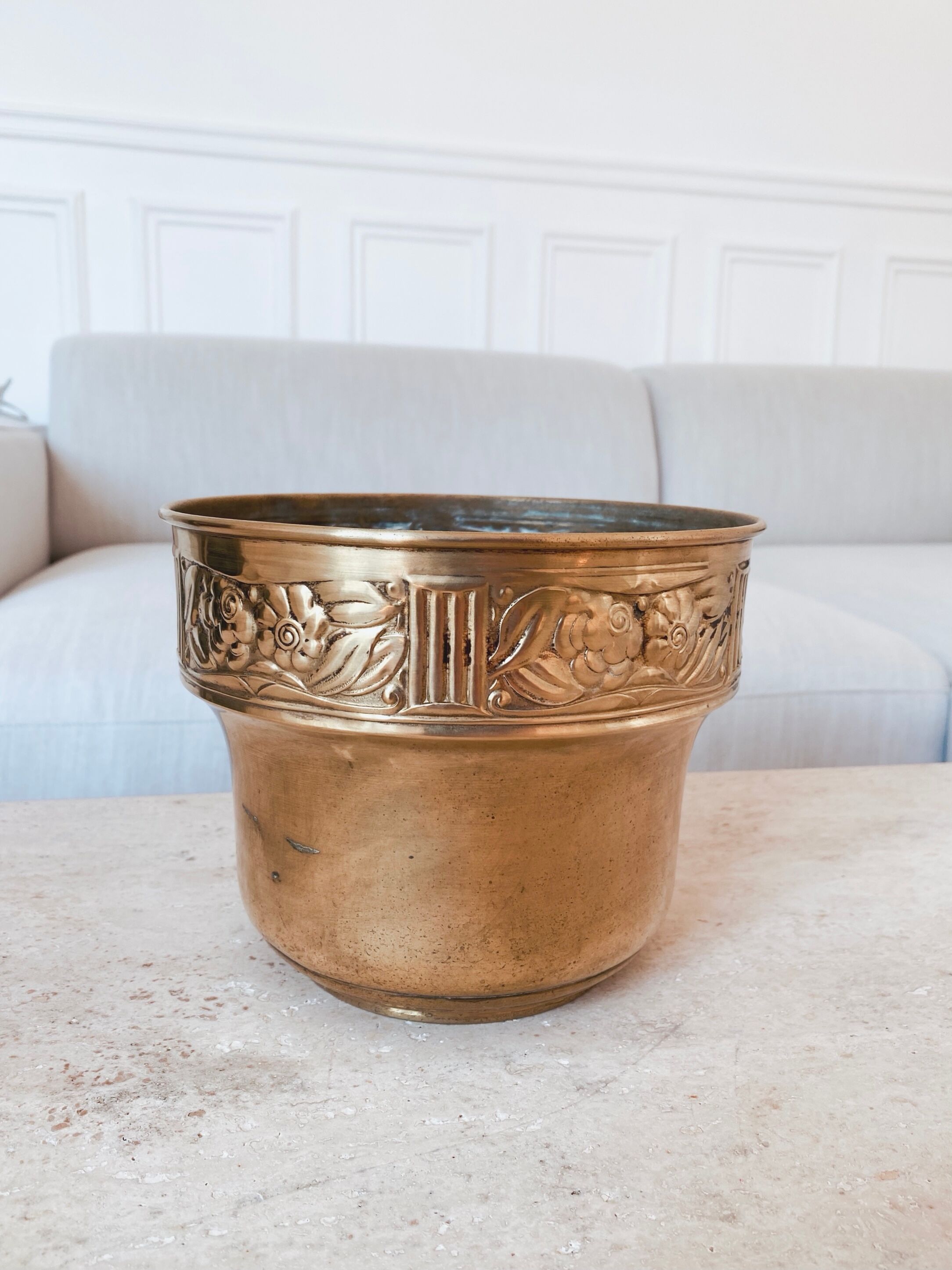 Golden brass pot cover