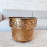 Cache pot en laiton doré
