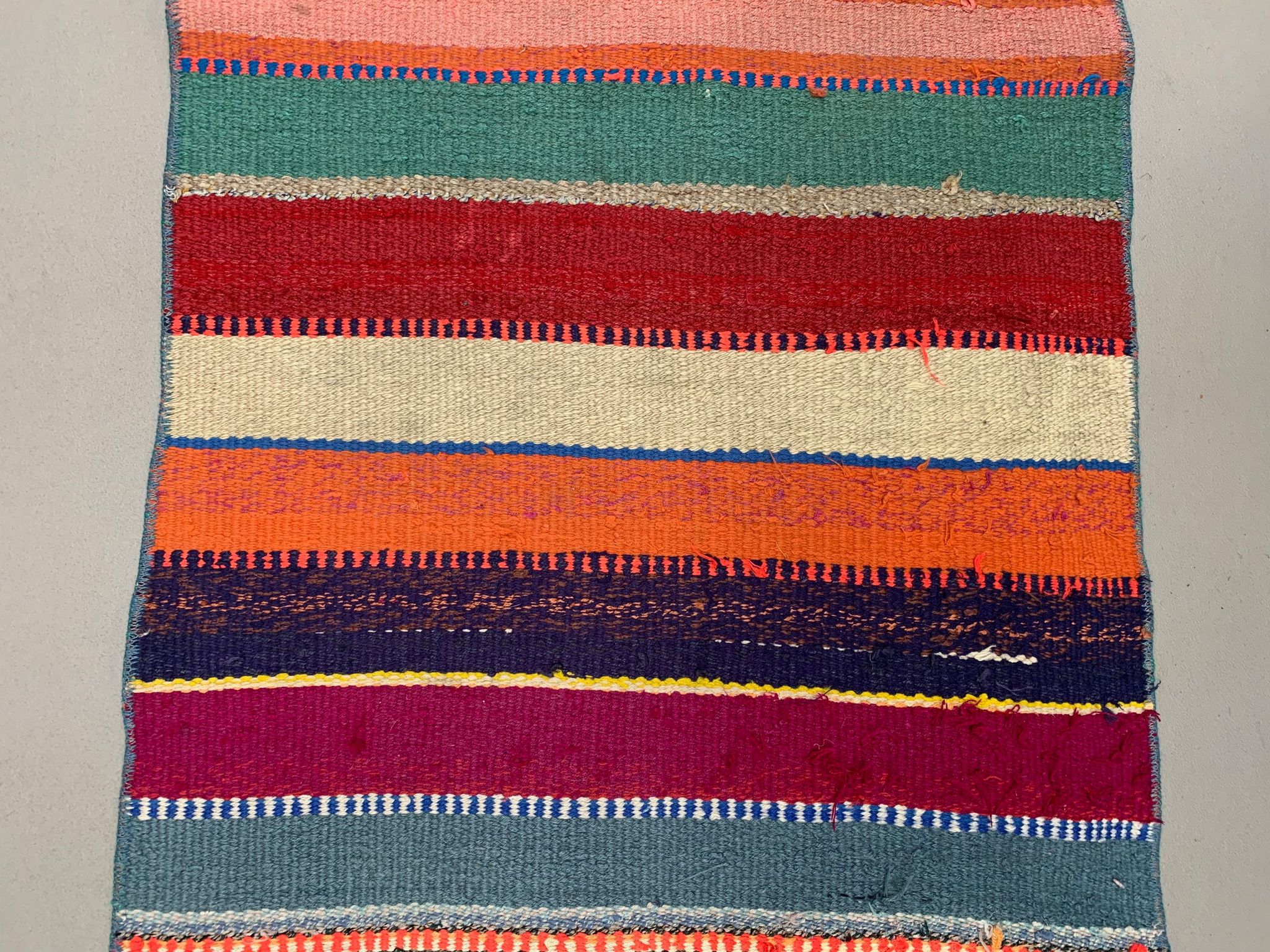 Old Turkish narrow Kilim Runner 262x51 cm shabby chic, vintage kelim
