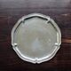 Vintage round tray in shiny silver metal - Bistro style