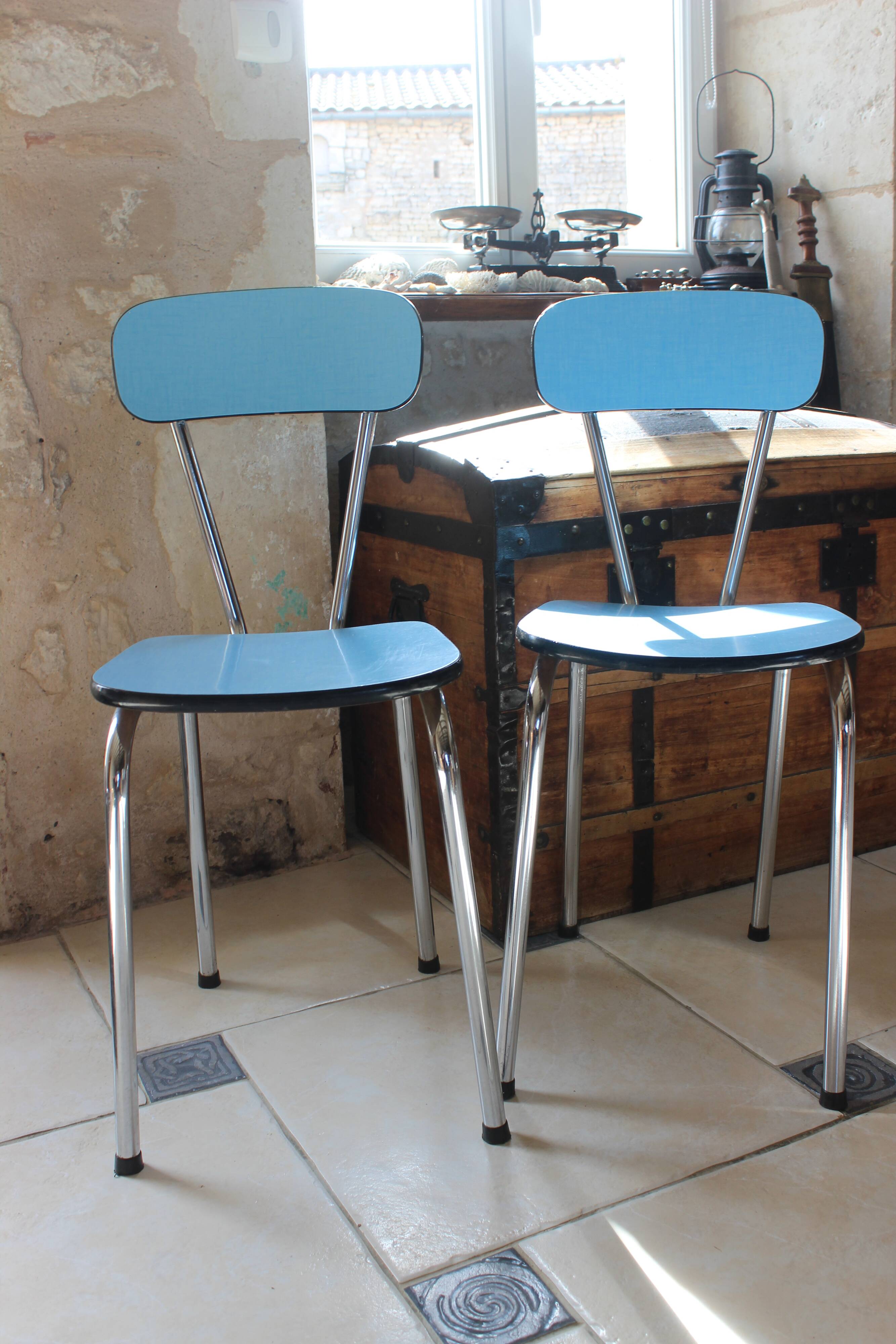lot de 2 chaises en Formica année 1970