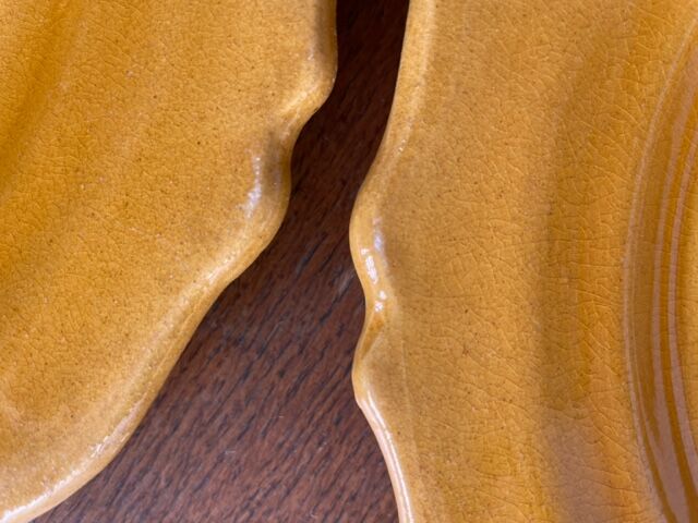Set of 7 honey-colored plates in glazed clay Pottery Ravel