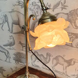 Brass table lamp and glass paste