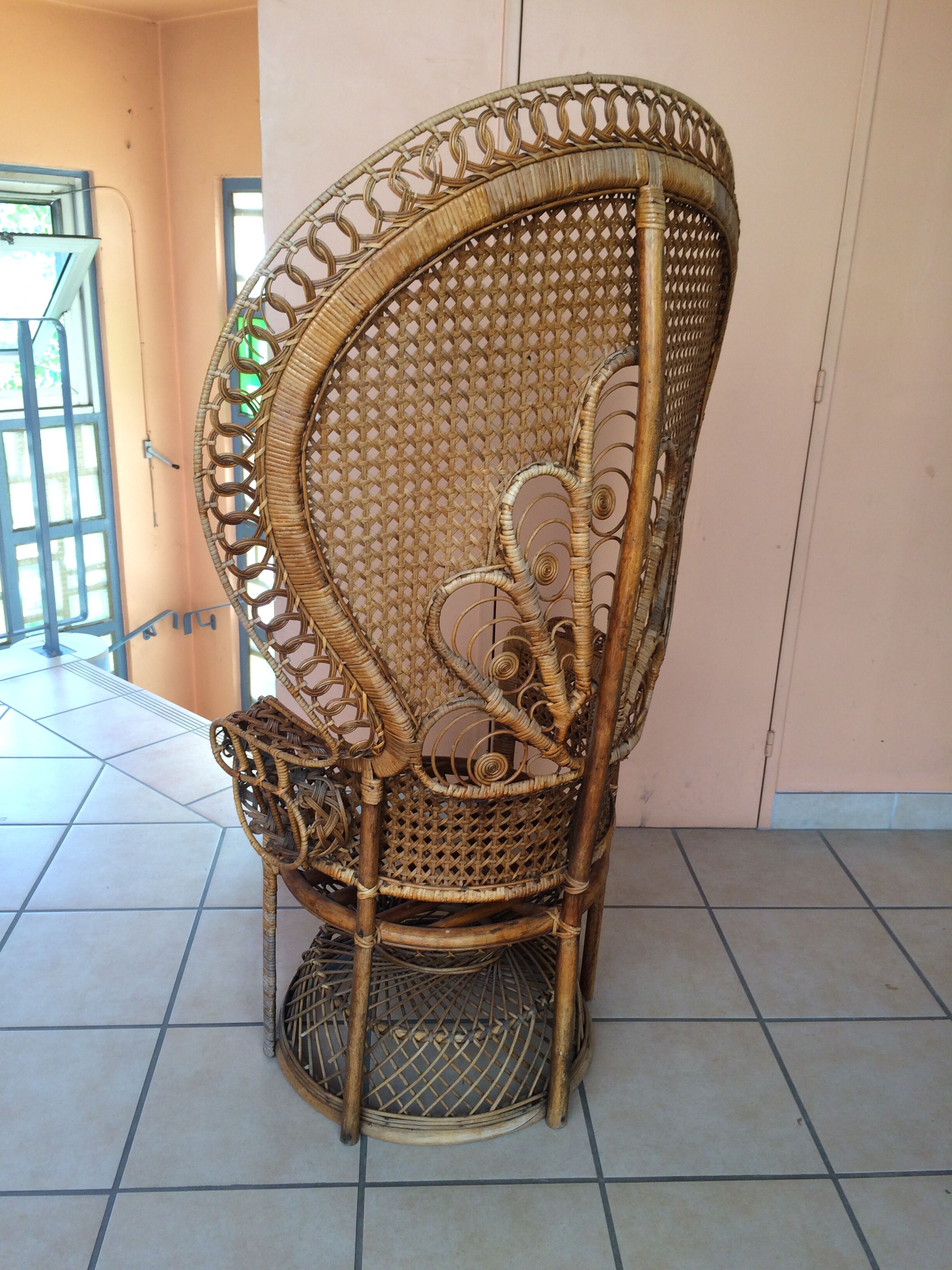 Emmanuelle Peacock vintage armchair 70