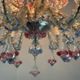 Rezzonico Venetian chandelier in colorless, blue and red Murano glass, circa