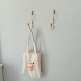 Vintage patère in solid golden brass