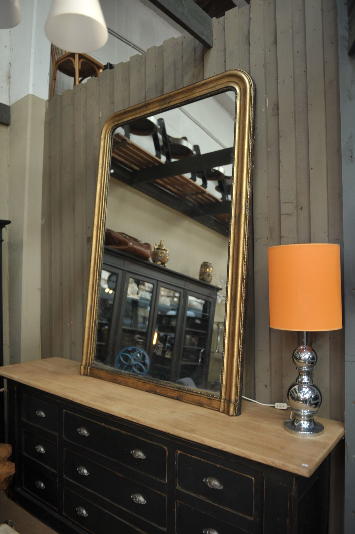 Former mirror late 19th in gilded wood - 180x120cm