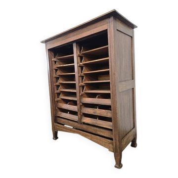 Commode à tiroirs vintage en bois / armoire d'archives / armoire de notaire