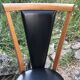Four vintage beech and skai chairs
