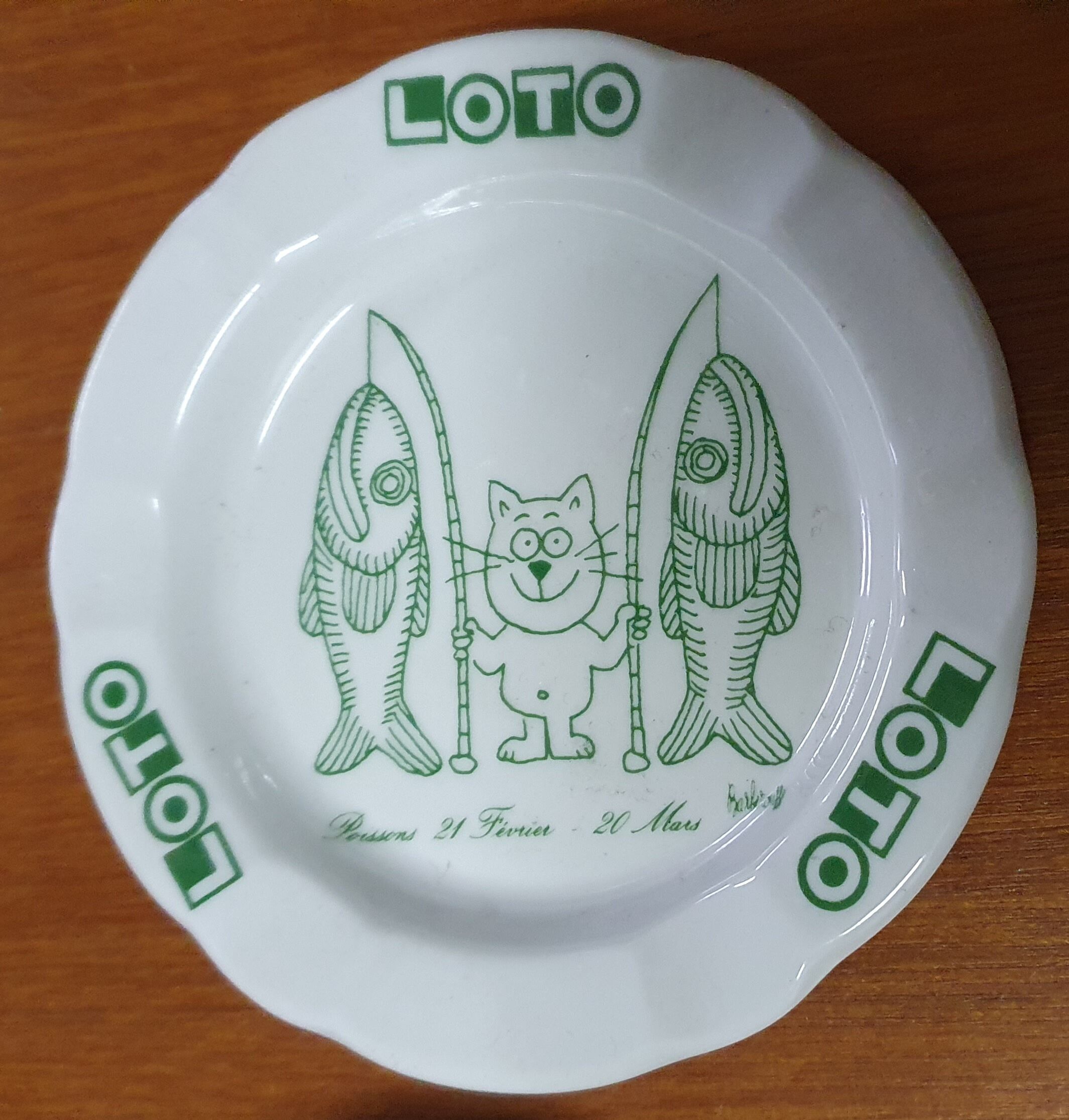 Advertising ashtray Lotto 80s
