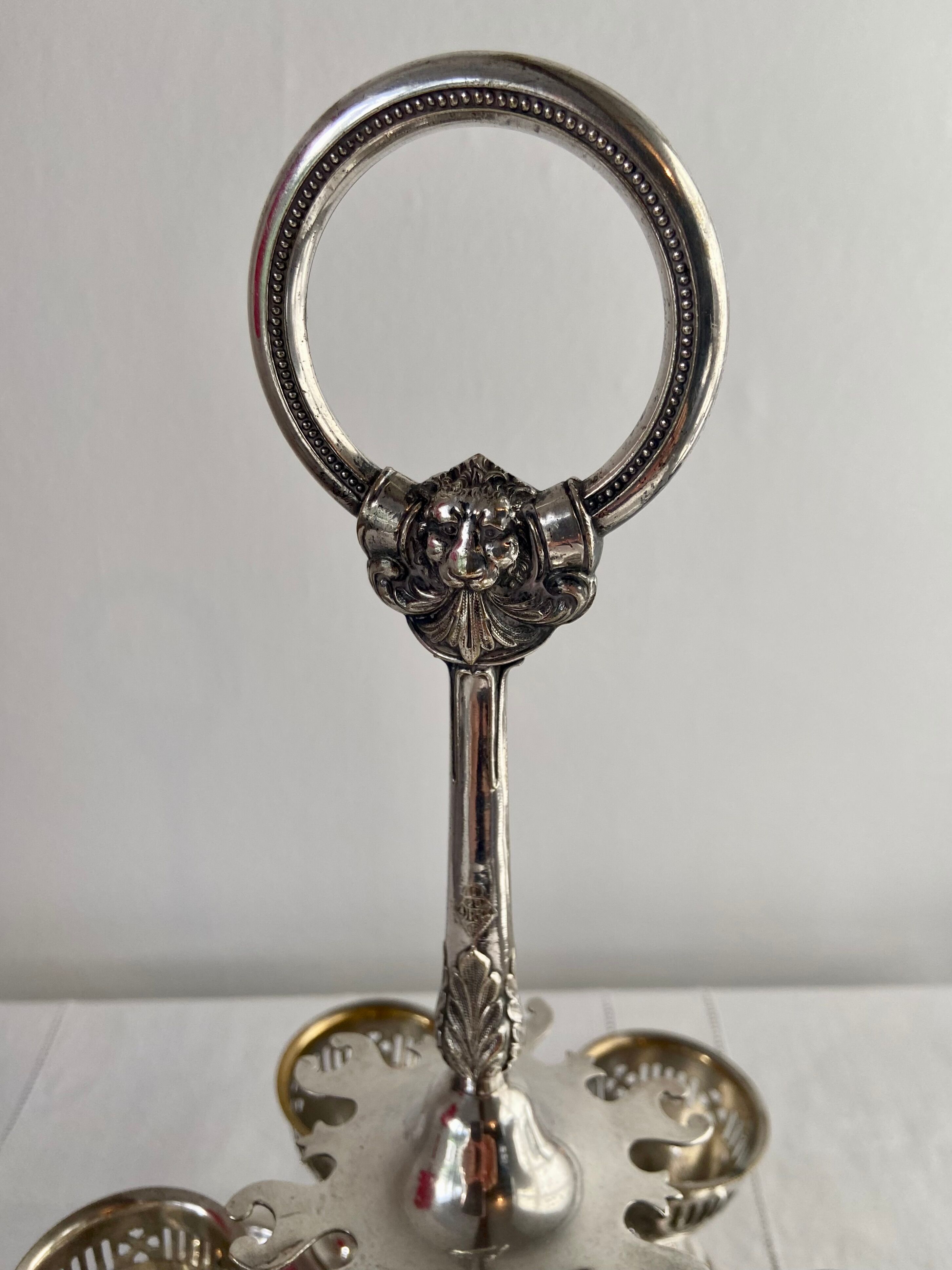 Old egg tree silver metal