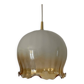 Smoked glass pendant light from the 70s
