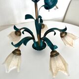 Glass and Metal Chandelier